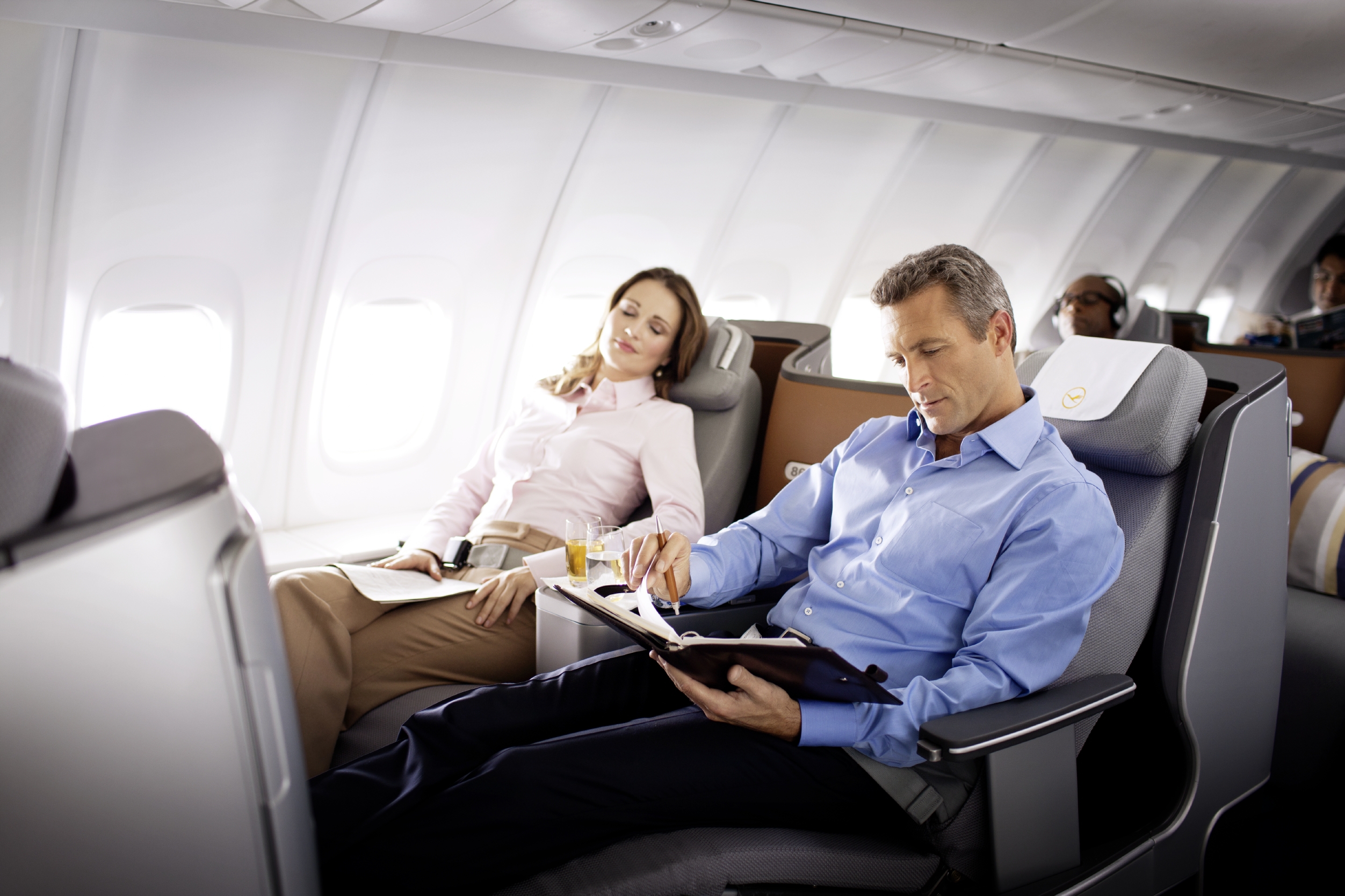 Lufthansa stoelen in de business class