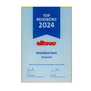 Certificaat Alltours Top Reisbureau